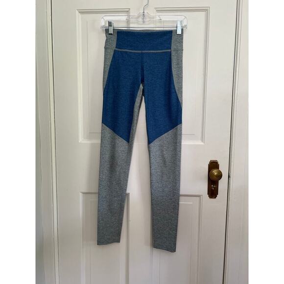 Outdoor Voices Women's S Blue Gray Colorblock Leggings Activewear Exercise - Picture 1 of 9